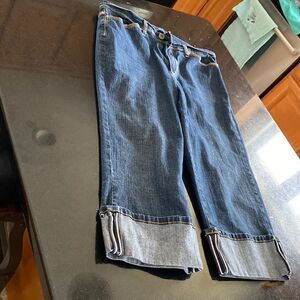 Jeans star size 12 cotton and polyester jeans with rust colored thread, …